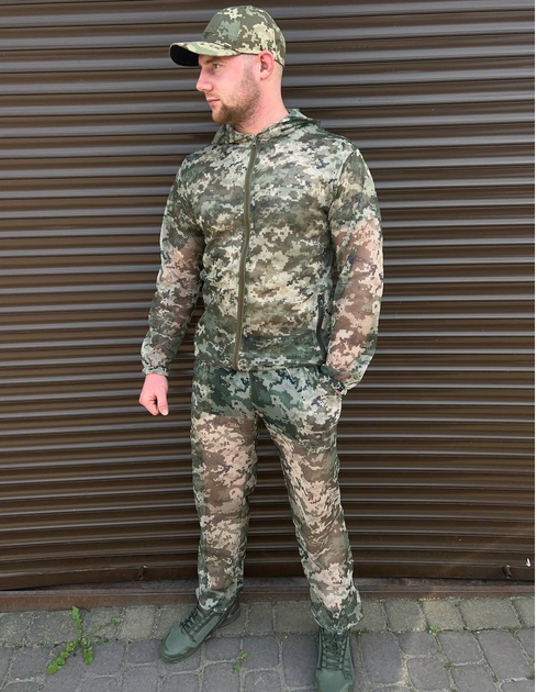 Маскировочный костюм сетка пиксель, Маскировочный летний костюм, Тактический маскировочный военный комплект 54р. - изображение 1