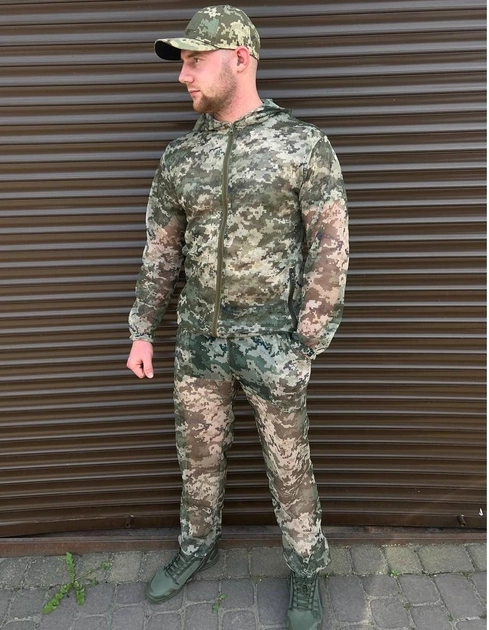 Маскировочный костюм сетка пиксель, Маскировочный летний костюм, Тактический маскировочный военный комплект 50р. - изображение 1