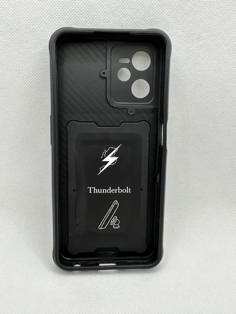 Протиударний чохол Defense Ring для Realme C35 з кільцем Чорний - зображення 4