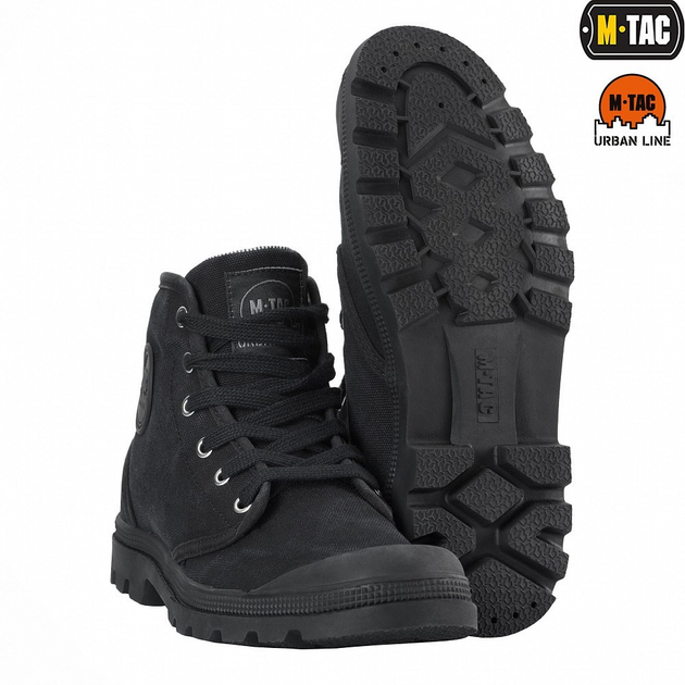 Високі тактичні кеди M-tac Urban Line Black (Чорні) 43 розмір (28,1 см) тактичні для ЗСУ - зображення 1