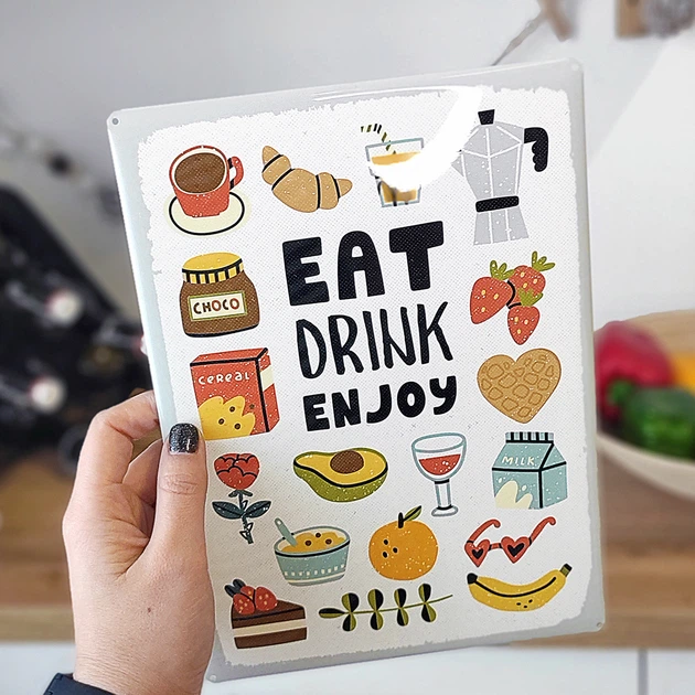 Табличка металлическая Eat drink enjoy 26х18,5 см – купить онлайн на ...