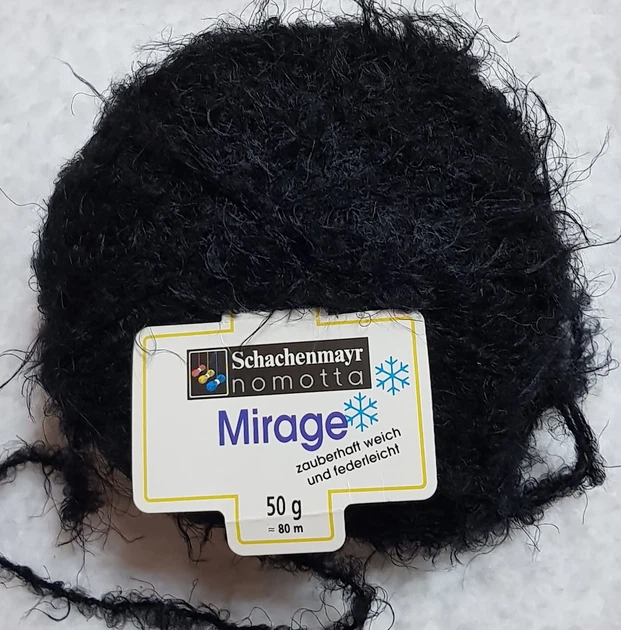 Пряжа Mirage Schachenmayr Німеччина-Італія 50% вовна 50% поліамід 50 г - 80 м Спиці 6-7 мм колір чорний - зображення 2