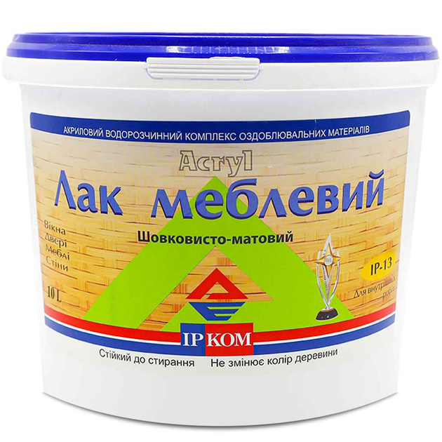 Лак для меблів Ірком ІР-13 шовковисто-матовий 10 л - зображення 1