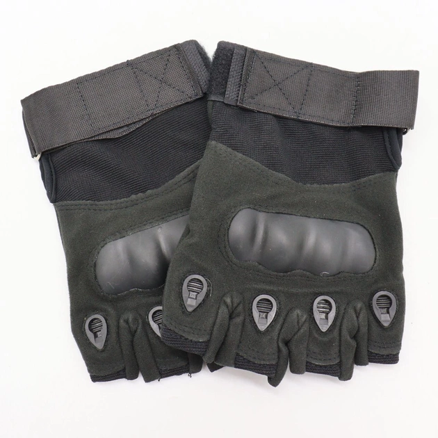 Тактические беспалые перчатки митенки, Черный / XL - изображение 2