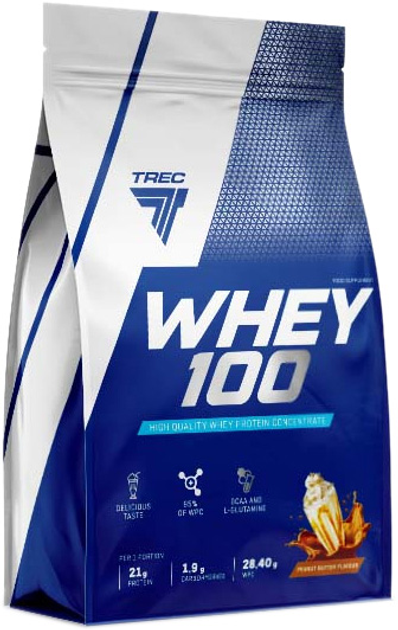 Białko Trec Nuthrition Whey 100 900 g Peanut Butter (5902114012328) - obraz 1