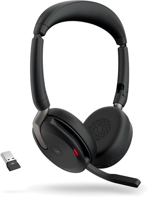 Акція на Навушники Jabra Evolve2 65 Flex Link380a MS Stereo Black (26699-999-999) від Rozetka