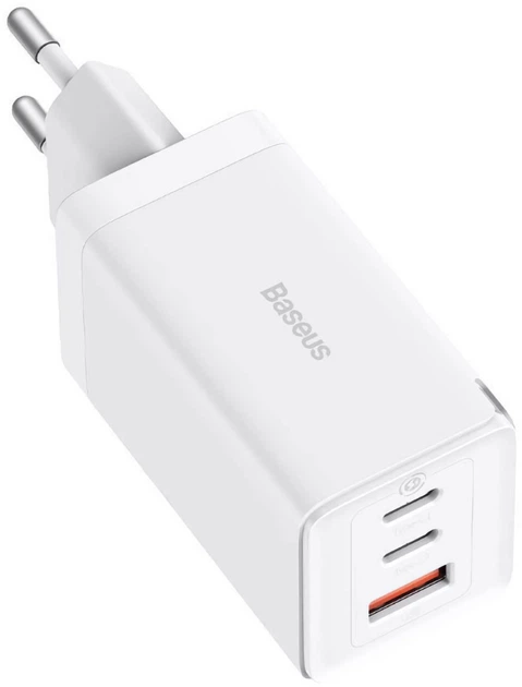 Ładowarka sieciowa Baseus GaN5 Pro 65W 2 x Type-C + USB + Cable Type-C to Type-C 100W Biały (CCGP120202) - obraz 2