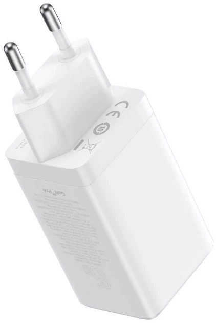 Ładowarka sieciowa Baseus GaN5 Pro 65W 2 x Type-C + USB + Cable Type-C to Type-C 100W Biały (CCGP120202) - obraz 3
