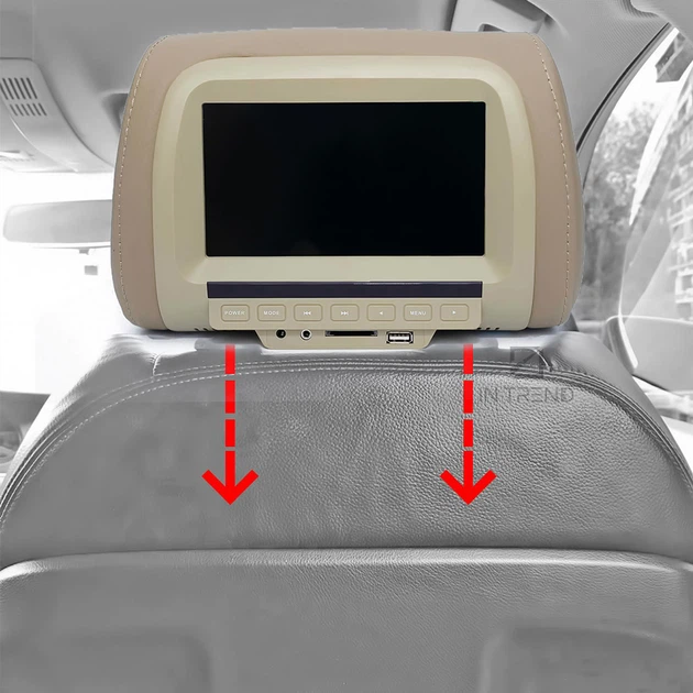 Підголовник з монітором DCA-P09G Бежевий автомобільні монітори з екраном 7" пультом Д/У - Фото 6 Підголовник з монітором DCA-P09G Бежевий автомобільні монітори з екраном 7" пультом Д/У - зображення 6