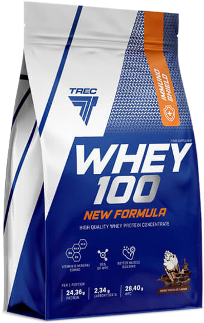 Протеїн Trec Nutrition Whey 100 New Formula 700 г Подвійний шоколад (5902114019808) - зображення 1