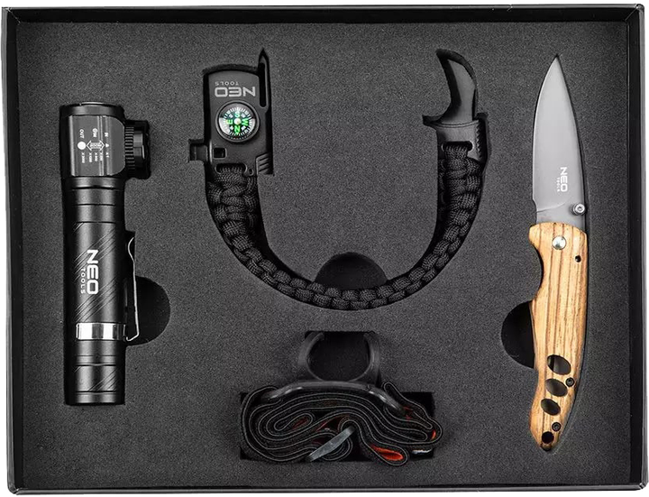 Набір подарунковий Neo Tools (ліхтар 99-026, браслет туристичний 63-140, складаний ніж) (63-027) - зображення 2
