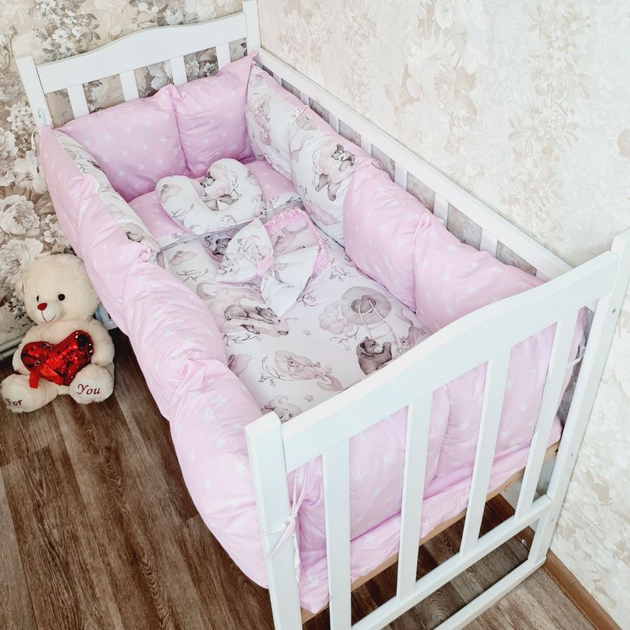 Постельные наборы в кроватку для новорожденных, Комплекты в кроватку 8 элементов