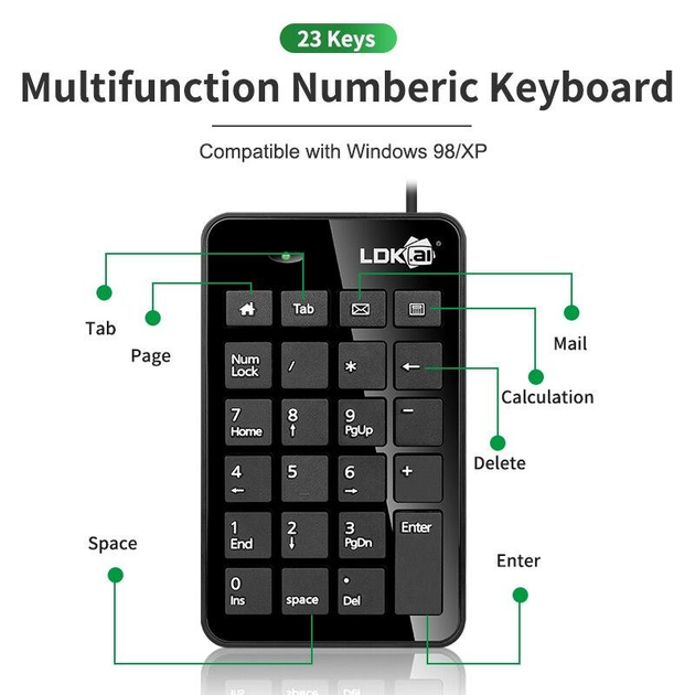 Универсальная мини цифровая клавиатура USB LDK.AI XKB-01 – фото, отзывы ...