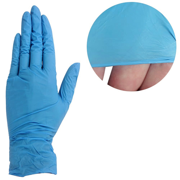 Перчатки нитриловые без талька Med Touch голубой M 100 шт (4820226661085) (0136529) - изображение 1