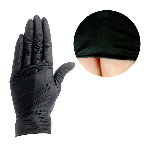 Перчатки MediOk нитриловые без талька Black L 100 шт (0195096) - изображение 1