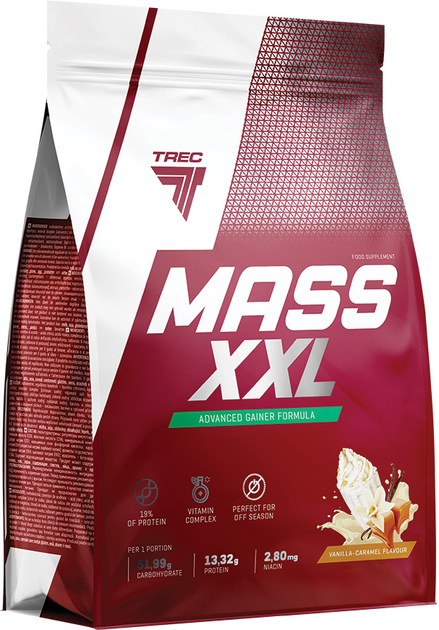 Gainer Trec Nutrition MASS XXL 3000 g Strawberry (5901828341045) - obraz 1