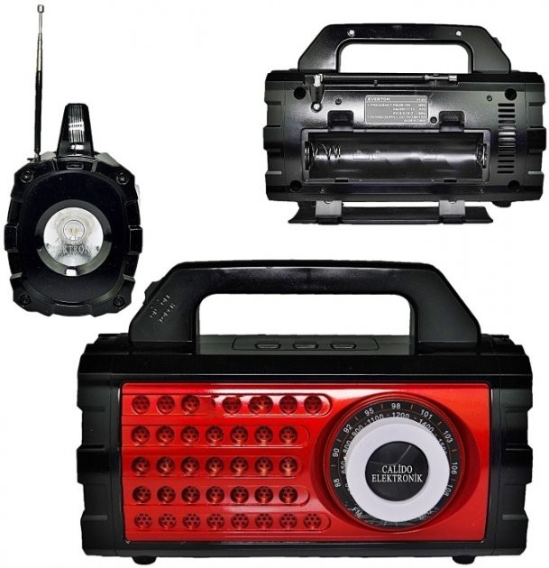 Аккумуляторный радиоприемник с фонарем Everton RT-824, с USB / Портативное FM радио - изображение 2