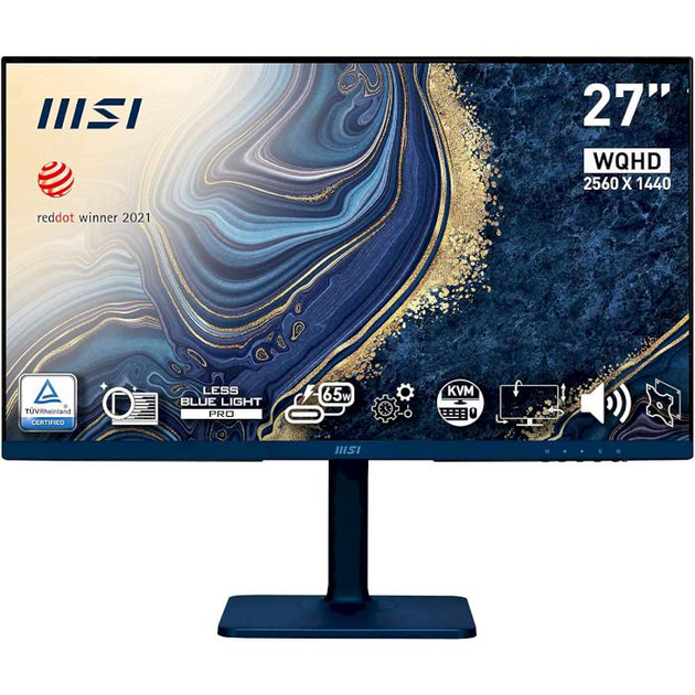 Монітор IPS 27" WQHD (2560 x 1440) 4ms 75Hz 178/17 8/ DP/Type C/ HDMI / (Modern MD272QP Ultramarine) MSI - изображение 1