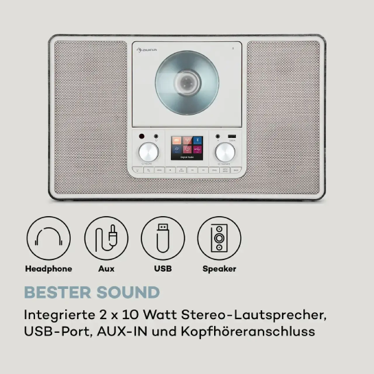 Цифрове радіо Auna Scala VCD CD BT MP3 DAB+ FM-радіо - зображення 8