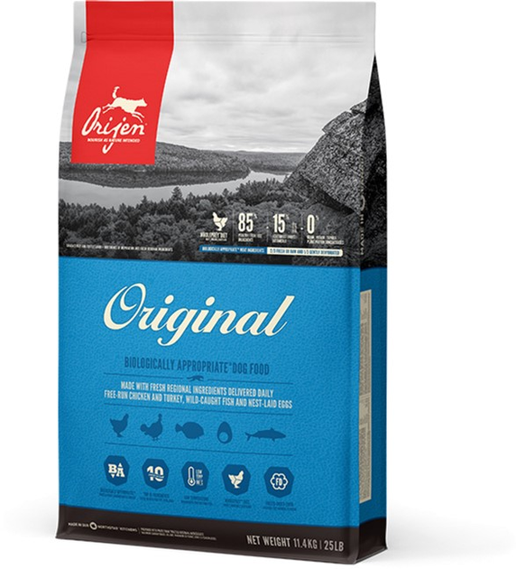 Сухой корм для собак для всех пород Orijen Original Dog с курицей и индейкой 11.4 кг (o18212) - изображение 1