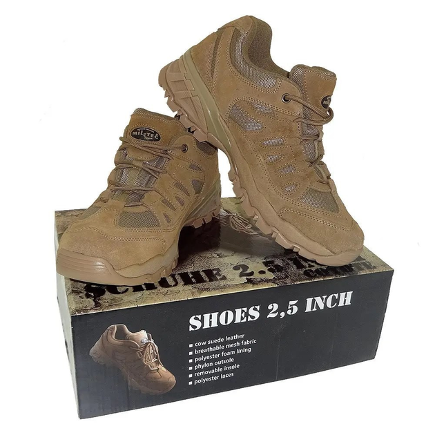 Трекінгові чоловічі кросівки "Mil-Tec" Squad Shoes Койот 44 з натуральної замші та поліестеру знімною ортопедичною устілкою тришарова підошва - зображення 1