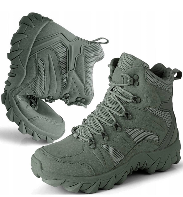 Шкіряні черевики чоловічі 1200D Codura Оливковий 45 розмір високий рівень комфорту і захисту в будь-яких умовах для екстремальних завдань - зображення 2