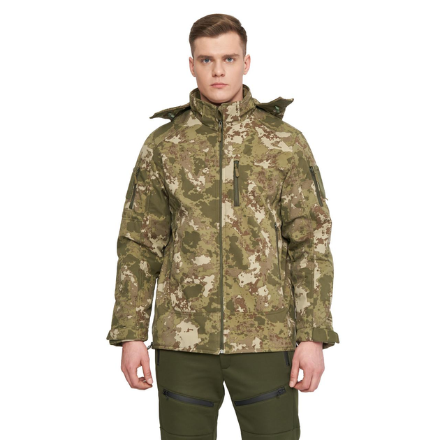 Тактична чоловіча курточка з 6 кишенями Combat Soft Shell Софтшел мультикам хакі розмір L - зображення 2