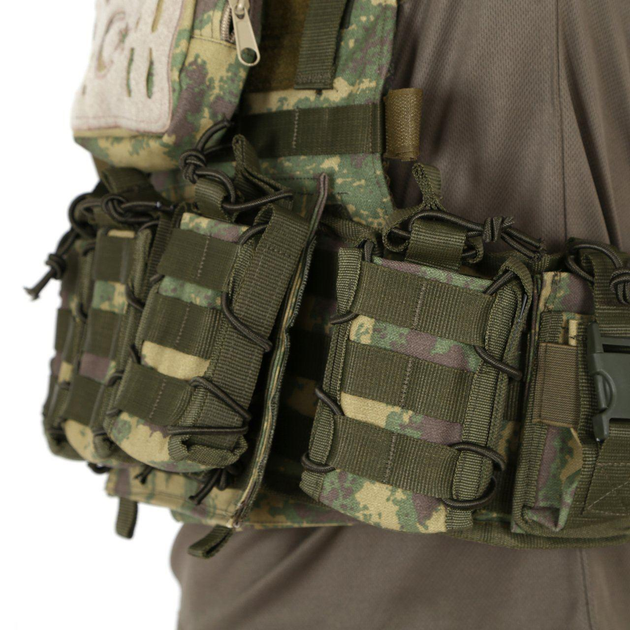 Разгрузочный тактический жилет с карманами военная разгрузка для армии зсу размер универсальный Камуфляж хаки - изображение 2