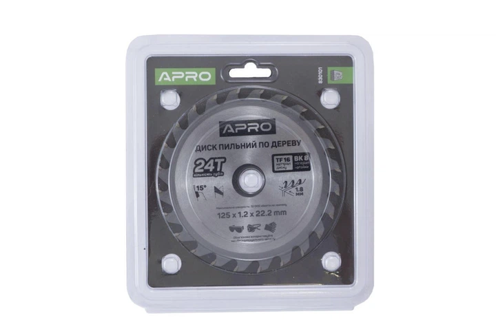 Диск пильный Apro 125 x 22.2 мм x 24T (830101) - Фото 2 Диск пильный Apro 125 x 22.2 мм x 24T (830101) - изображение 2