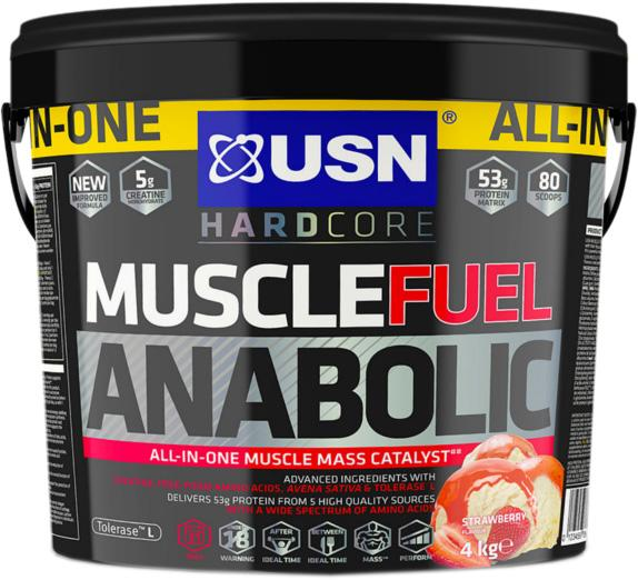 Gainer USN Muscle Fuel Anabolic 4000 g Strawberry (6009544953524) - obraz 1