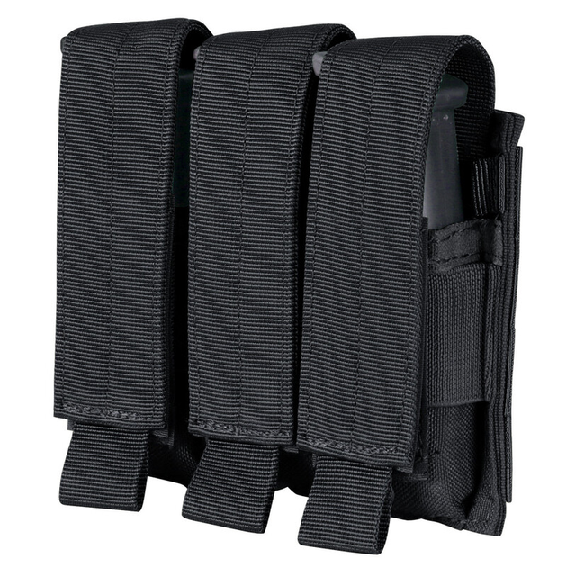 Подсумок для пистолетных магазинов тройний молле Condor Triple Pistol Mag Pouch MA52 Чорний - изображение 1