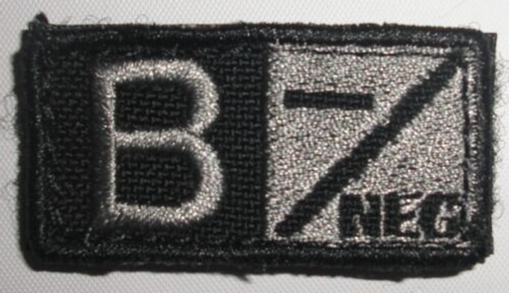 Шеврон патч групи крові Condor BLOOD TYPE PATCH 229 3 (B-), Фоліадж (Foliage)/Чорний - зображення 1