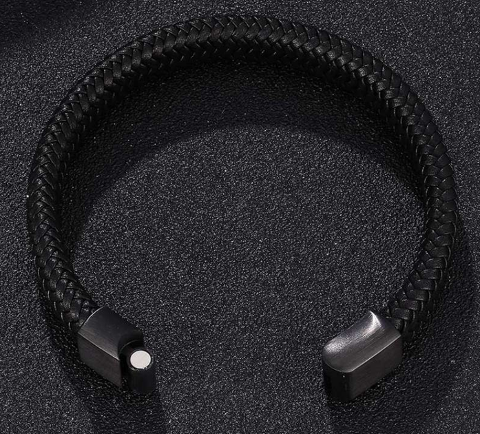 Мужской кожаный браслет Primo Rock Lux 23 - Black - Фото 3 Мужской кожаный браслет Primo Rock Lux 23 - Black - изображение 3
