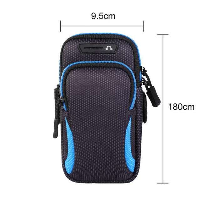 Чехол на руку Primo Sport универсальный спортивный для телефона до 6.5" - Black-Blue - изображение 5