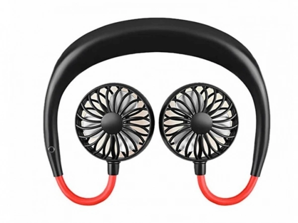 Вентилятор на шию Fan 360° Чорно Червоний Портативний міні USB охолоджувач - Фото 3 Вентилятор на шию Fan 360° Чорно Червоний Портативний міні USB охолоджувач - изображение 3