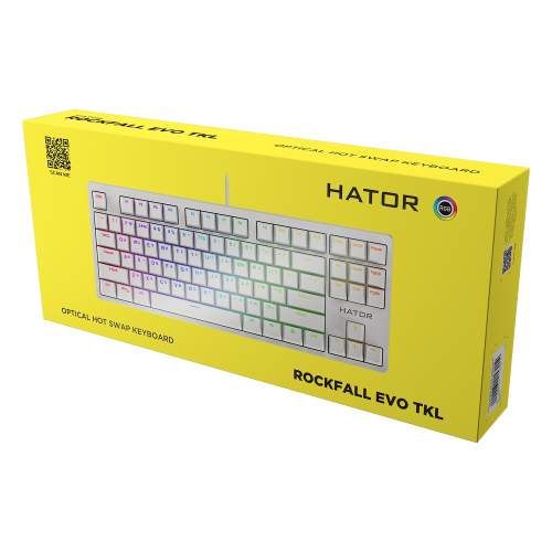 Клавіатура Hator Rockfall EVO TKL Kailh Optical White (HTK-631) - изображение 4