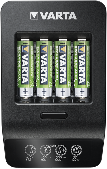 Ładowarka akumulatorków Varta LCD Smart Charger+ EU with 4x AA 2100 mAh Black (57684101441) - obraz 4