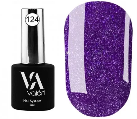 Гель-лак Valeri Color 124 Фиолетовый микроблеск 6 мл - Фото 1 Гель-лак Valeri Color 124 Фиолетовый микроблеск 6 мл - изображение 1