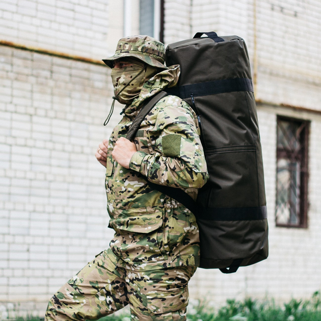 Сумка баул военная, баул армейский Оксфорд хаки 100 л тактический баул, тактический баул-рюкзак - изображение 1