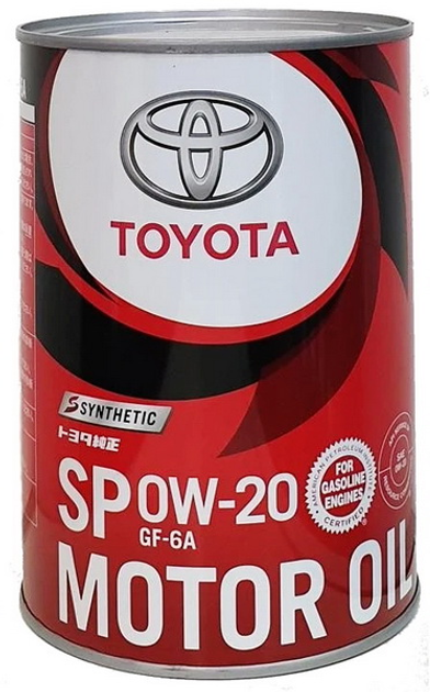 Масло моторное синтетическое TOYOTA Synthetic Motor Oil SP/GF6A 0W-20 ...