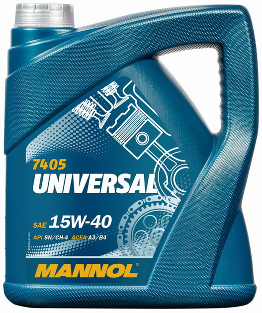 Масло моторное минеральное MANNOL UNIVERSAL 15W-40, 4л Mannol MN74054 ...