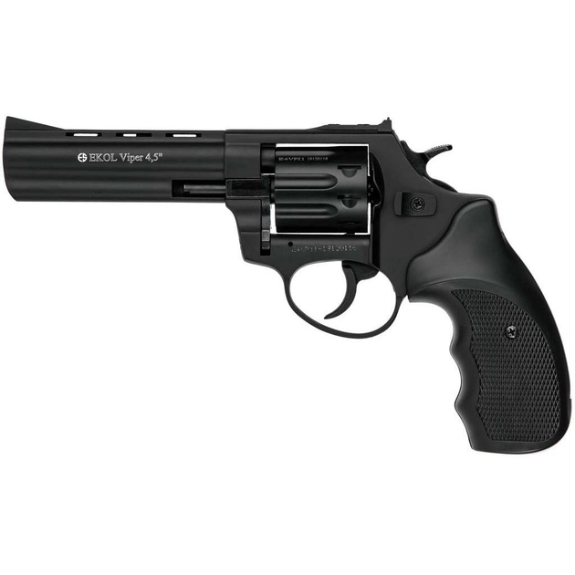 Револьвер под патрон Флобера Ekol Viper 4.5" стальной барабан черный 190 м/с - изображение 1