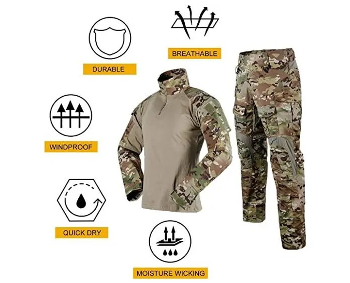 Тактичний костюм G3 Multicam, штурмова військова, бойова форма, сорочка з довгим рукавом та штани з наколінниками Мультикам р.M - зображення 2