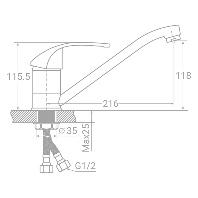 Змішувач TAU SL-1B243C (9840110) - зображення 2
