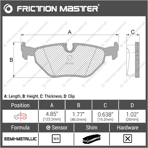 Тормозные колодки Friction Master MKD396 (ALPINA, ASTON MARTIN, BMW, CITROEN, DAIMLER, FIAT, JAGUAR, LANCIA, MG, PEUGEOT, ROVER, SAAB) - изображение 2