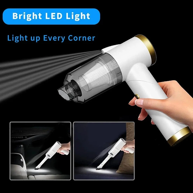 Автомобильный беспроводной портативный пылесос от аккумулятора 2 in1 ...