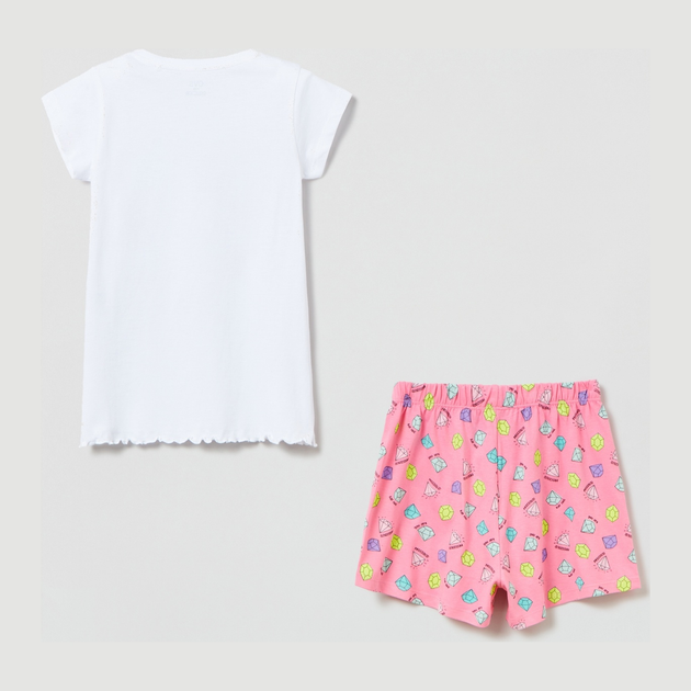 Letnia piżama dziecięca (t-shirt + spodenki) OVS 1802794 104 cm Biały (8056781091500) - obraz 2
