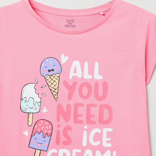 Піжама літня дитяча (футболка + шорти) OVS 1802867 152 см Рожева (8056781092187) - зображення 2