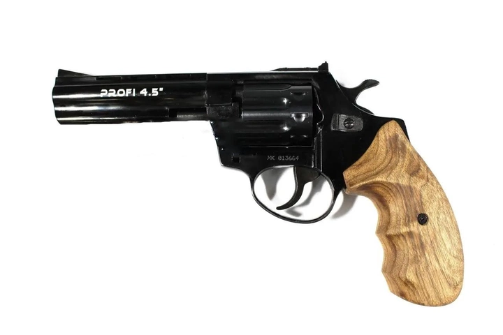 Револьвер под патрон Флобера Profi 4.5" черный дерево з Кобурою - зображення 2