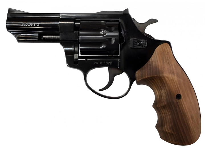 Револьвер под патрон Флобера Profi 3" черный дерево з Кобурою - зображення 2